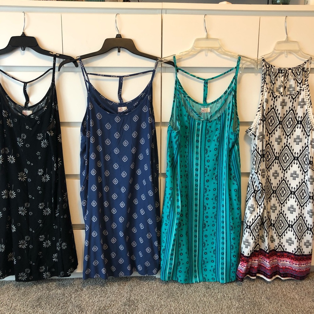 (3) SO dresses, (1) MUDD white dress